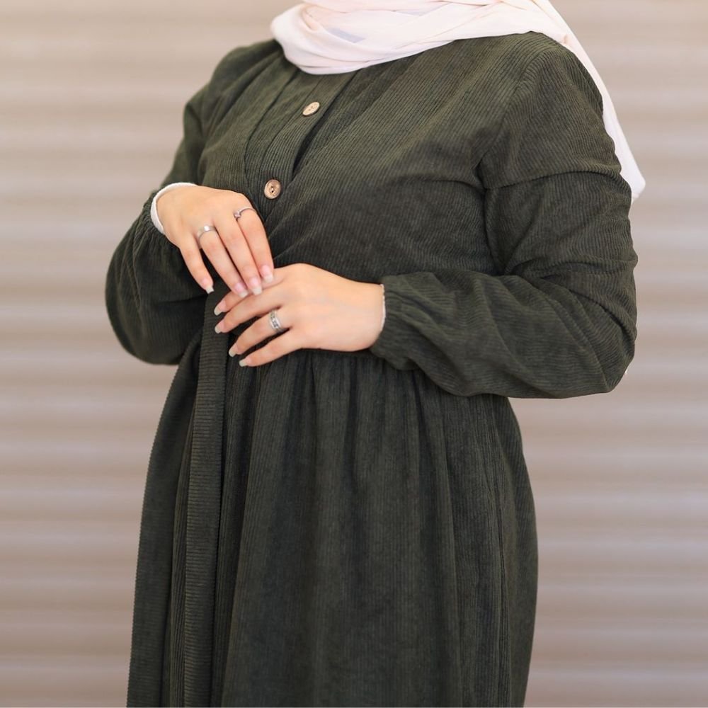 فستان كوردروي مع ربطة وسط فستان كوردروي مع ربطة وسط