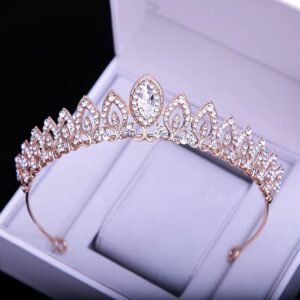 طوق شعر كريستال فضي